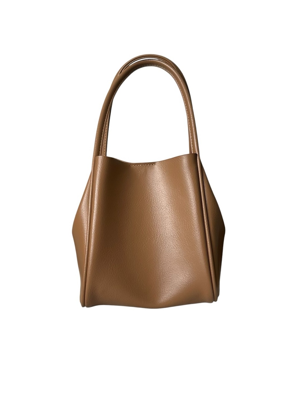 Anthropologie tan faux leather small tote / crossbody bag vegan tote as new